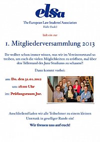 Plakat IX. Mitgliederversammlung 2013